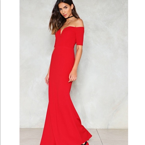 Nasty Gal Dresses & Skirts - Nasty Gal red off the shoulder dress! Worn once!